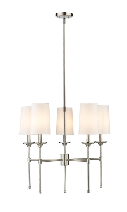 Chandelier Z-Lite 3033-5BN Brushed Nickel Emily 5 Light Chandelier Z-Lite
