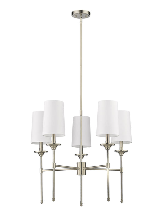 Chandelier Z-Lite 3033-5BN Brushed Nickel Emily 5 Light Chandelier Z-Lite