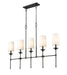 Linear Chandelier Z-Lite 3033-5L-MB Matte Black Emily 5 Light Linear Chandelier Z-Lite