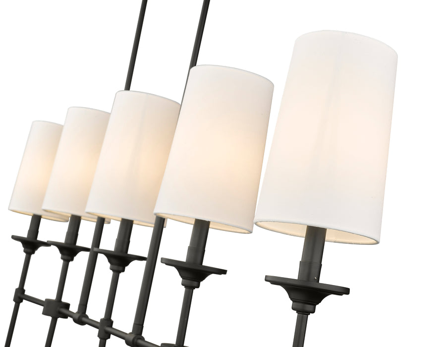 Linear Chandelier Z-Lite 3033-5L-MB Matte Black Emily 5 Light Linear Chandelier Z-Lite