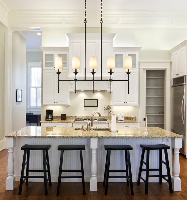 Linear Chandelier Z-Lite 3033-5L-MB Matte Black Emily 5 Light Linear Chandelier Z-Lite