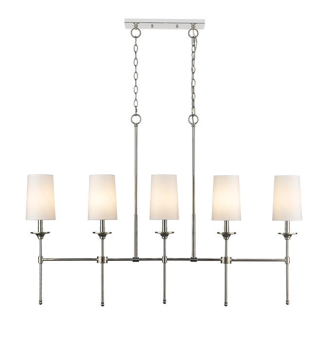 Linear Chandelier Z-Lite 3033-5L-PN Polished Nickel Emily 5 Light Linear Chandelier Z-Lite