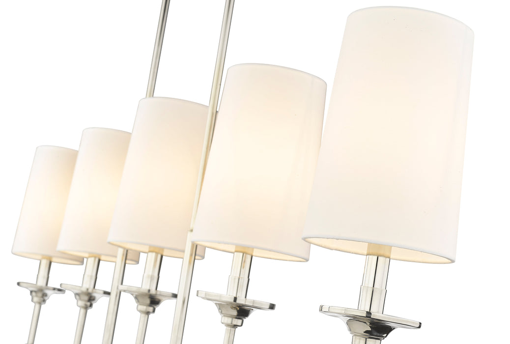 Linear Chandelier Z-Lite 3033-5L-PN Polished Nickel Emily 5 Light Linear Chandelier Z-Lite