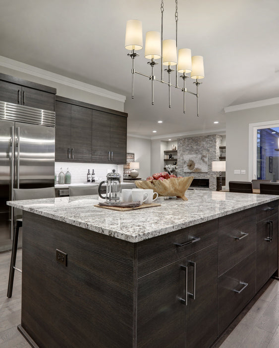 Linear Chandelier Z-Lite 3033-5L-PN Polished Nickel Emily 5 Light Linear Chandelier Z-Lite