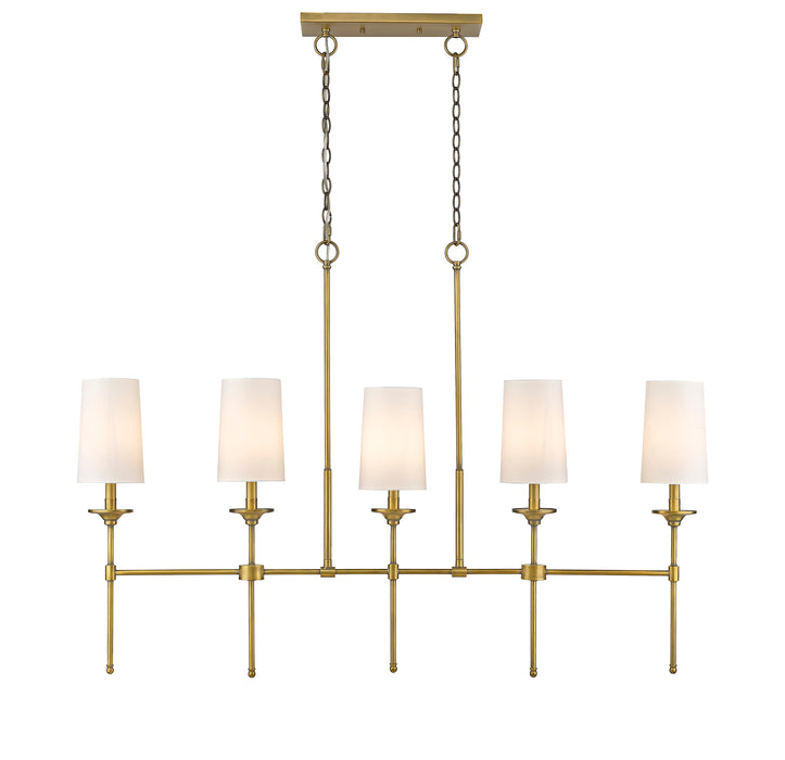 Linear Chandelier Z-Lite 3033-5L-RB Rubbed Brass Emily 5 Light Linear Chandelier Z-Lite