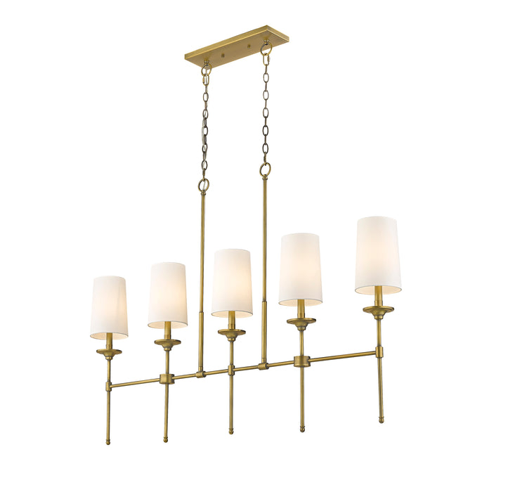 Linear Chandelier Z-Lite 3033-5L-RB Rubbed Brass Emily 5 Light Linear Chandelier Z-Lite