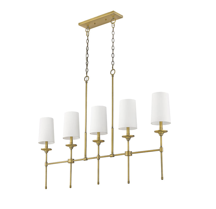 Linear Chandelier Z-Lite 3033-5L-RB Rubbed Brass Emily 5 Light Linear Chandelier Z-Lite