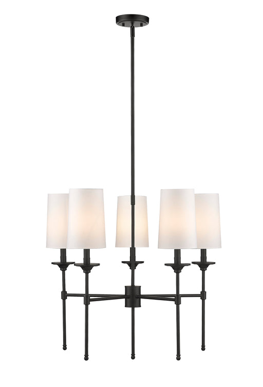 Chandelier Z-Lite 3033-5MB Matte Black Emily 5 Light Chandelier Z-Lite