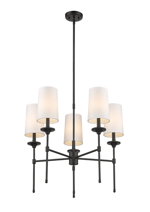 Chandelier Z-Lite 3033-5MB Matte Black Emily 5 Light Chandelier Z-Lite