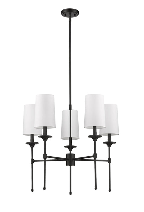Chandelier Z-Lite 3033-5MB Matte Black Emily 5 Light Chandelier Z-Lite