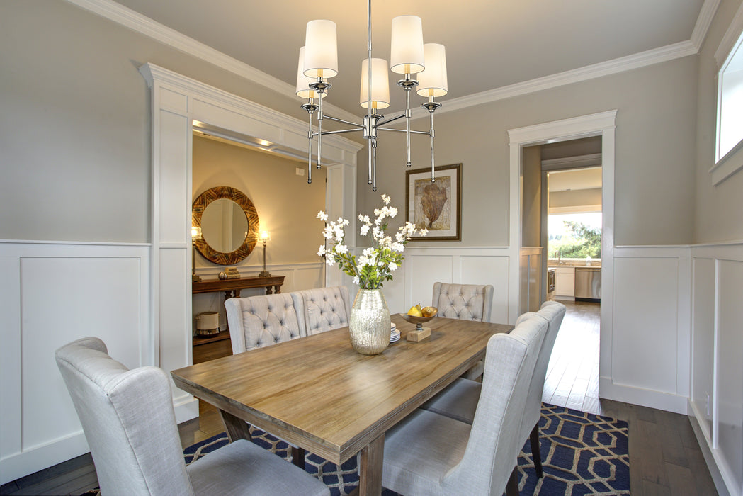 Chandelier Z-Lite 3033-5PN Polished Nickel Emily 5 Light Chandelier Z-Lite