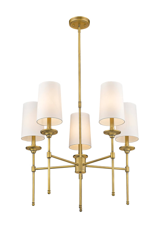 Chandelier Z-Lite 3033-5RB Rubbed Brass Emily 5 Light Chandelier Z-Lite