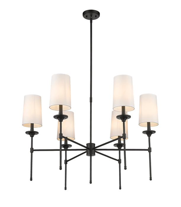 Chandelier Z-Lite 3033-6MB Matte Black Emily 6 Light Chandelier Z-Lite