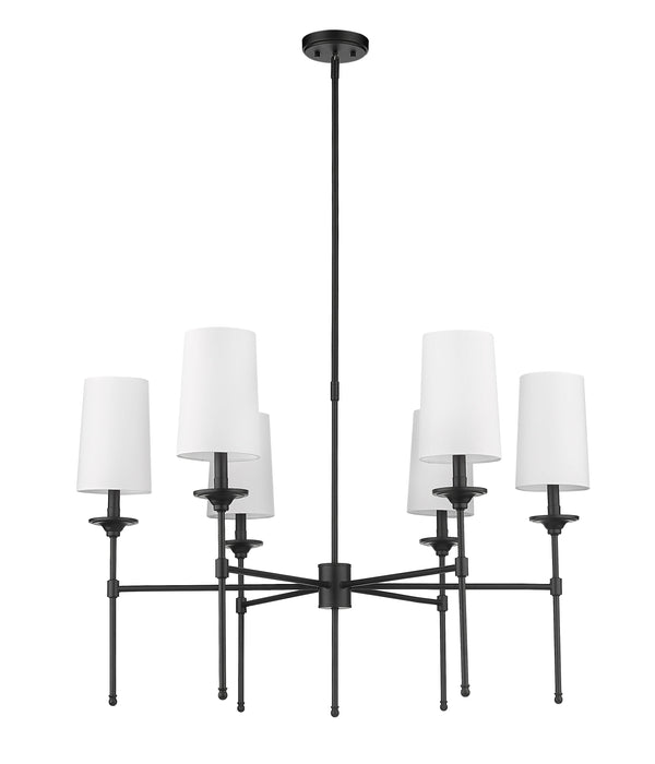 Chandelier Z-Lite 3033-6MB Matte Black Emily 6 Light Chandelier Z-Lite