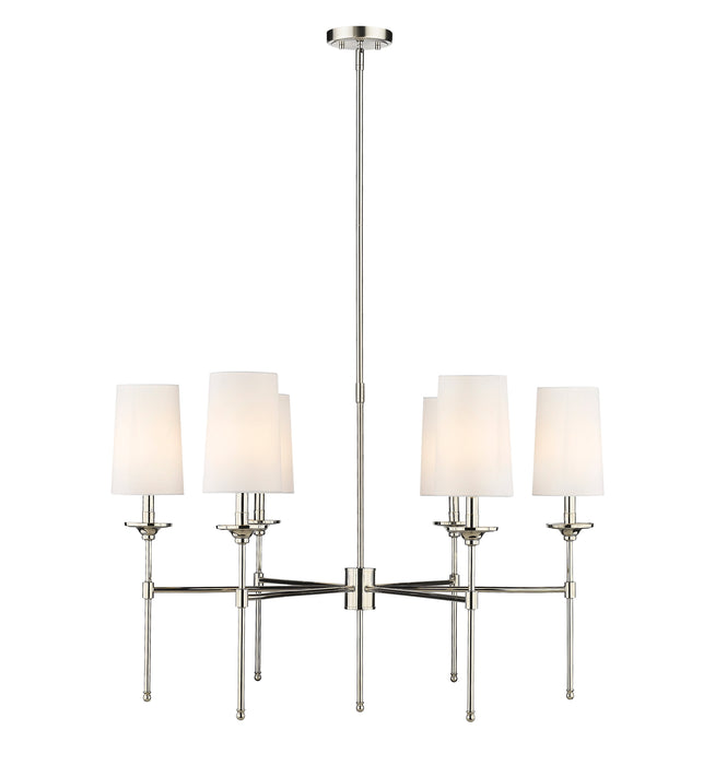 Chandelier Z-Lite 3033-6PN Polished Nickel Emily 6 Light Chandelier Z-Lite