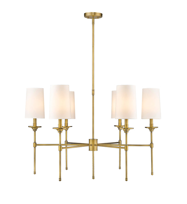 Chandelier Z-Lite 3033-6RB Rubbed Brass Emily 6 Light Chandelier Z-Lite