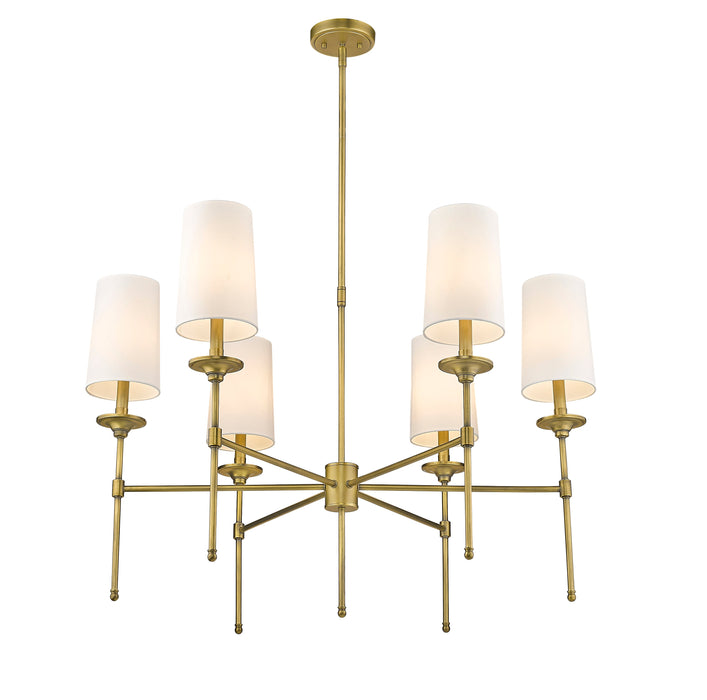 Chandelier Z-Lite 3033-6RB Rubbed Brass Emily 6 Light Chandelier Z-Lite