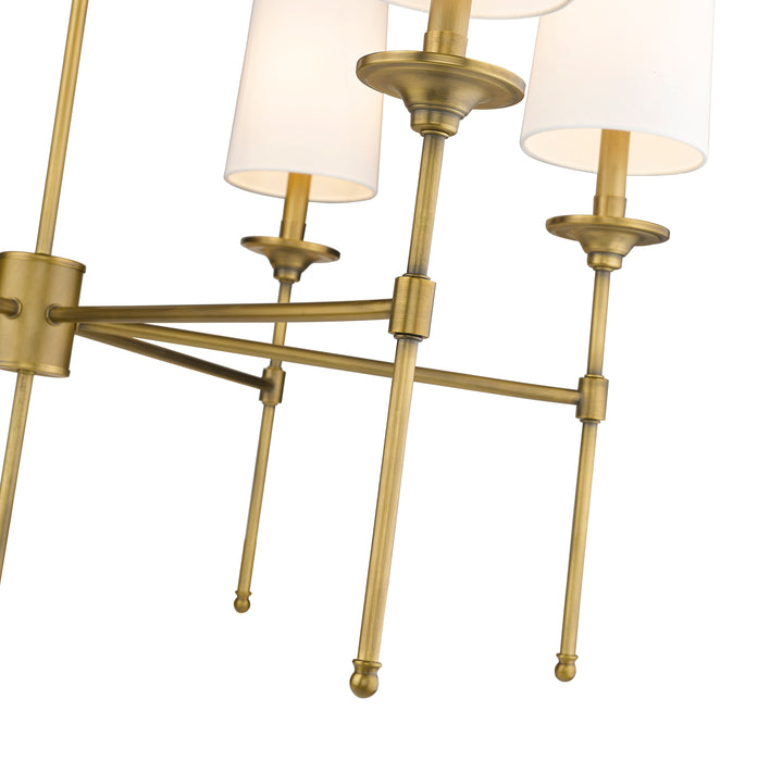 Chandelier Z-Lite 3033-6RB Rubbed Brass Emily 6 Light Chandelier Z-Lite