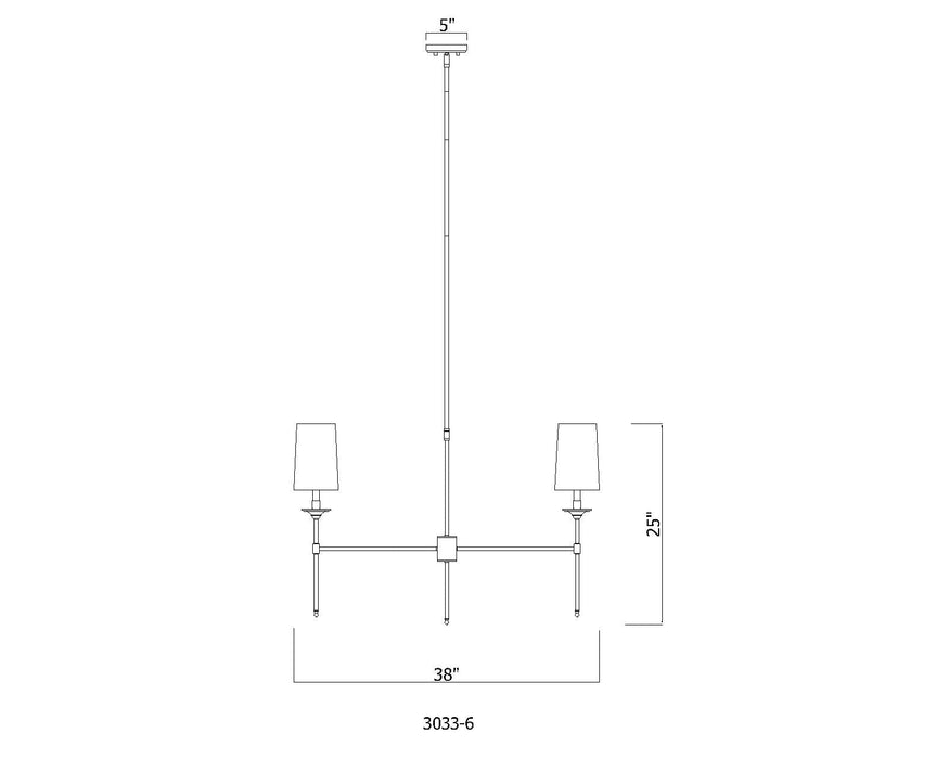 Chandelier Z-Lite 3033-6RB Rubbed Brass Emily 6 Light Chandelier Z-Lite