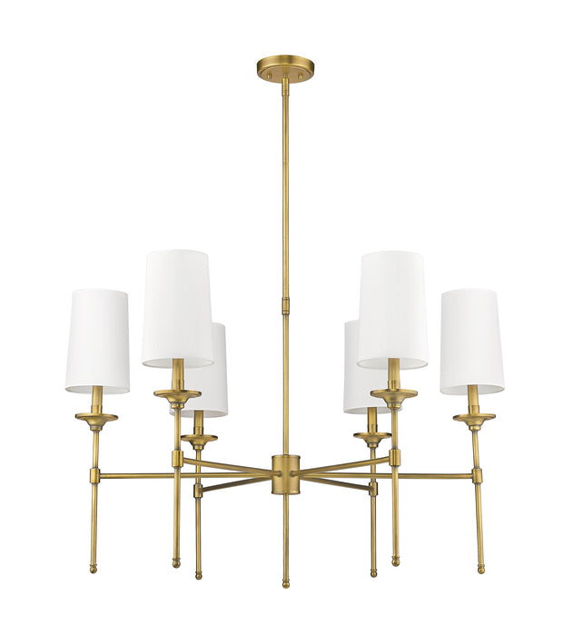 Chandelier Z-Lite 3033-6RB Rubbed Brass Emily 6 Light Chandelier Z-Lite