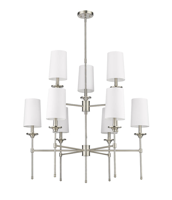 Chandelier Z-Lite 3033-9BN Brushed Nickel Emily 9 Light Chandelier Z-Lite