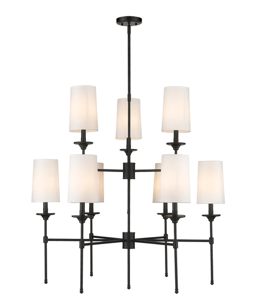 Chandelier Z-Lite 3033-9MB Matte Black Emily 9 Light Chandelier Z-Lite