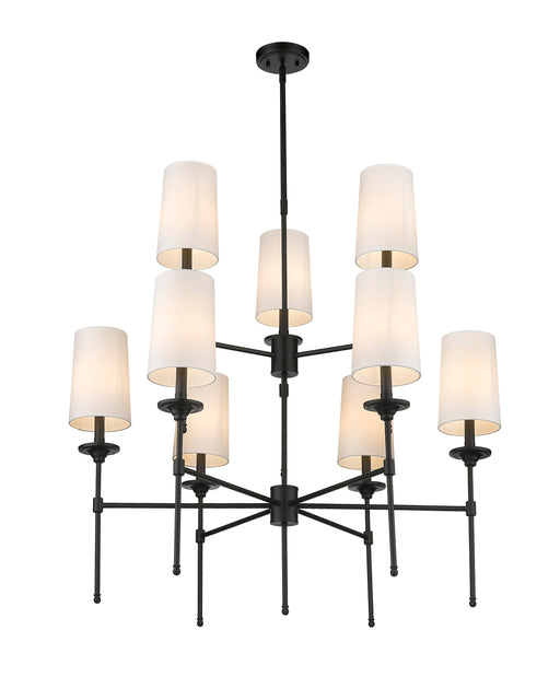 Chandelier Z-Lite 3033-9MB Matte Black Emily 9 Light Chandelier Z-Lite