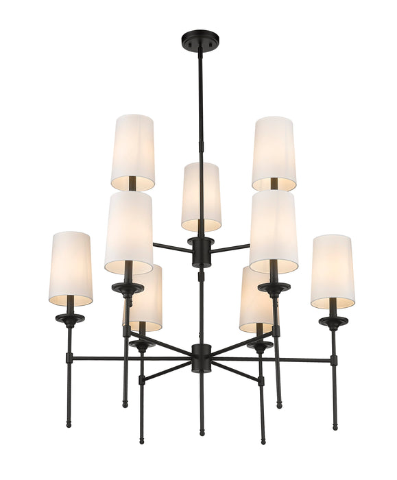 Chandelier Z-Lite 3033-9MB Matte Black Emily 9 Light Chandelier Z-Lite