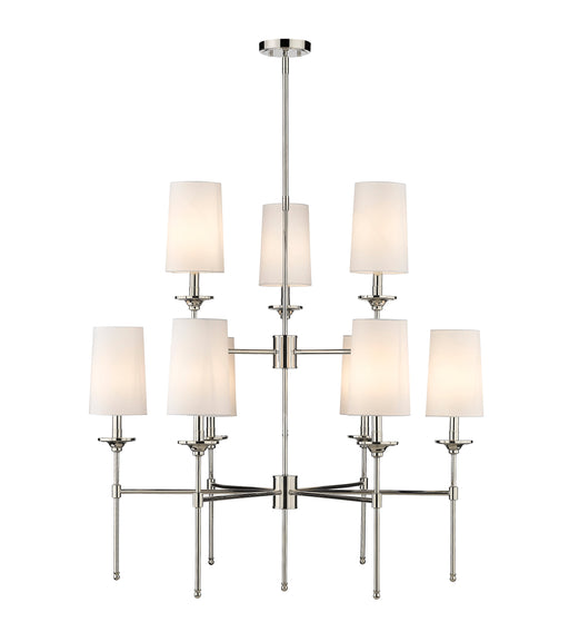 Chandelier Z-Lite 3033-9PN Polished Nickel Emily 9 Light Chandelier Z-Lite