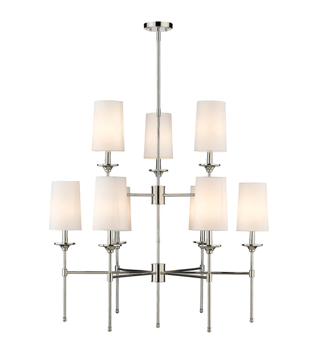 Chandelier Z-Lite 3033-9PN Polished Nickel Emily 9 Light Chandelier Z-Lite