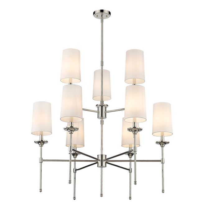 Chandelier Z-Lite 3033-9PN Polished Nickel Emily 9 Light Chandelier Z-Lite