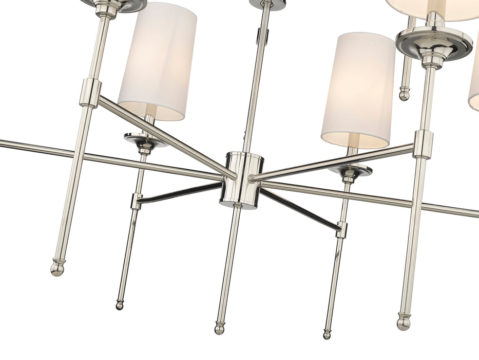 Chandelier Z-Lite 3033-9PN Polished Nickel Emily 9 Light Chandelier Z-Lite