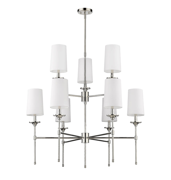 Chandelier Z-Lite 3033-9PN Polished Nickel Emily 9 Light Chandelier Z-Lite