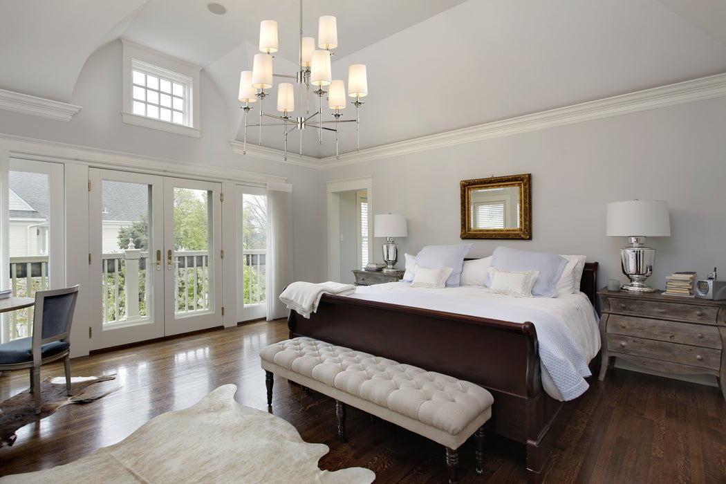 Chandelier Z-Lite 3033-9PN Polished Nickel Emily 9 Light Chandelier Z-Lite