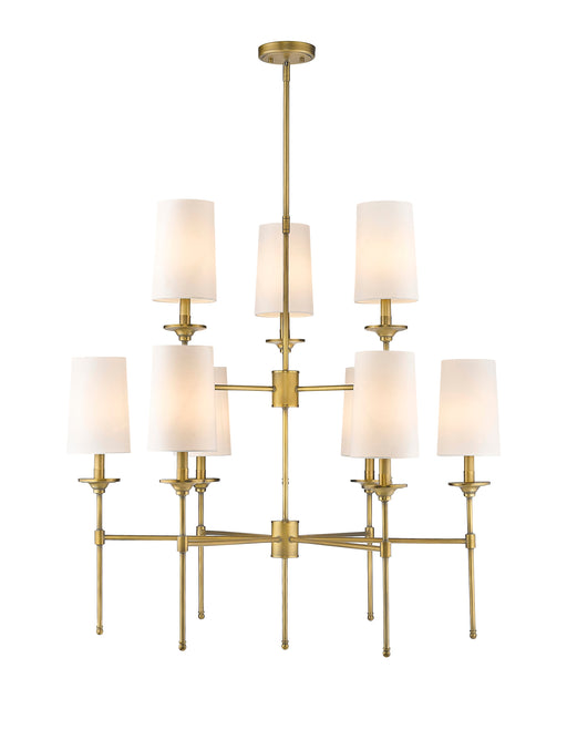 Chandelier Z-Lite 3033-9RB Rubbed Brass Emily 9 Light Chandelier Z-Lite