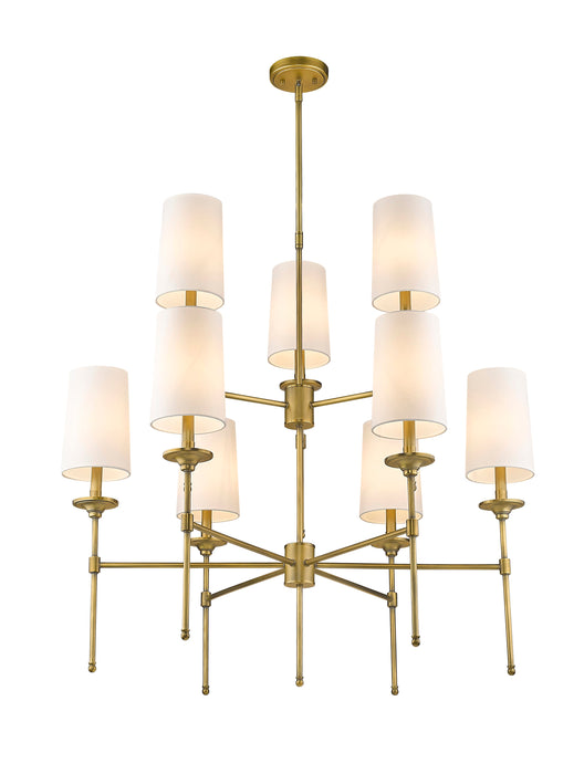Chandelier Z-Lite 3033-9RB Rubbed Brass Emily 9 Light Chandelier Z-Lite