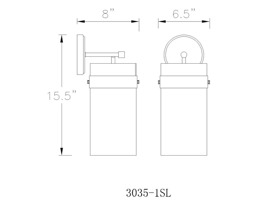 Wall Sconce Z-Lite 3035-1SL-BN Brushed Nickel Fontaine 1 Light Wall Sconce Z-Lite