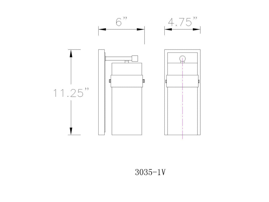 Wall Sconce Z-Lite 3035-1V-RB Rubbed Brass Fontaine 1 Light Wall Sconce Z-Lite