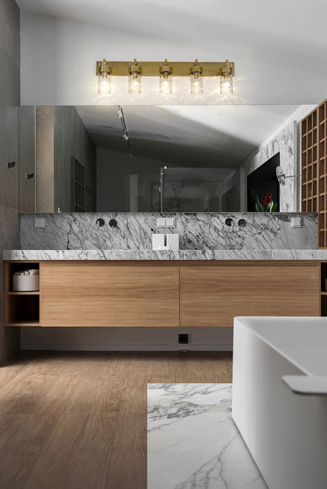 Vanity Z-Lite 3035-5V-RB Rubbed Brass Fontaine 5 Light Vanity Z-Lite