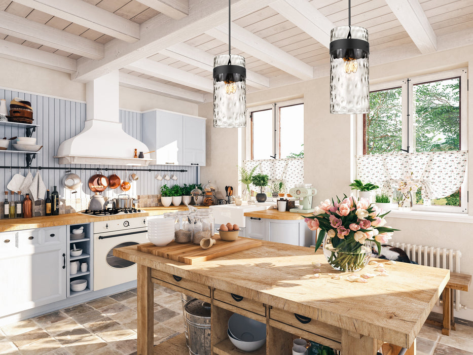 Pendant Z-Lite 3035P12-MB Matte Black Fontaine 4 Light Pendant Z-Lite