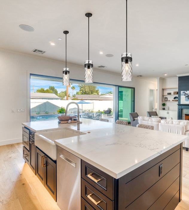 Pendant Z-Lite 3035P6-MB Matte Black Fontaine 1 Light Pendant Z-Lite