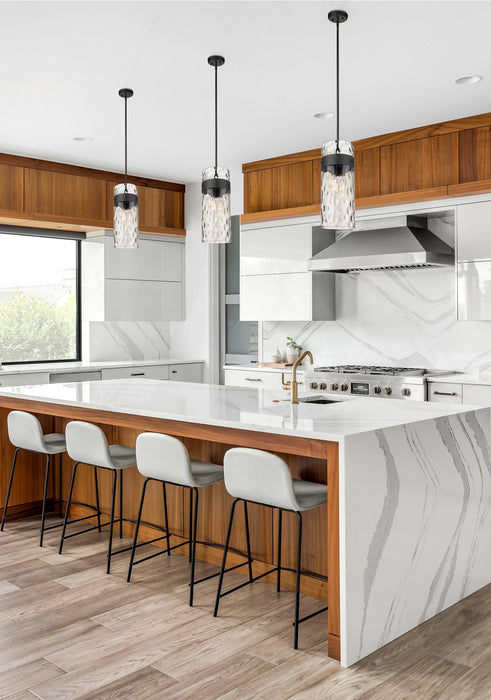 Pendant Z-Lite 3035P9-MB Matte Black Fontaine 3 Light Pendant Z-Lite