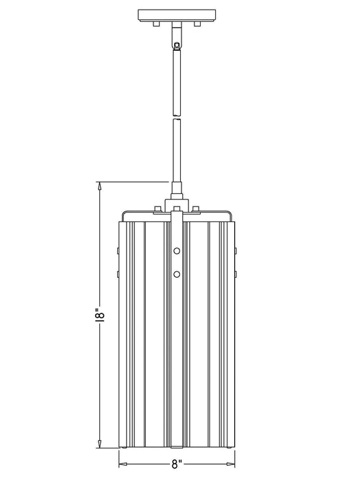 Pendant Z-Lite 3036P8-MB Matte Black Alverton 1 Light Pendant Z-Lite