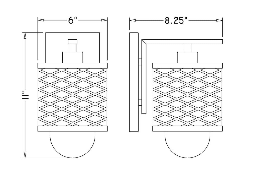 Wall Sconce Z-Lite 3037-1S-MB Matte Black Kipton 1 Light Wall Sconce Z-Lite