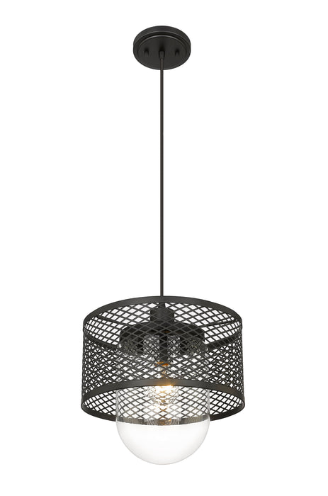 Pendant Z-Lite 3037P11-MB Matte Black Kipton 1 Light Pendant Z-Lite