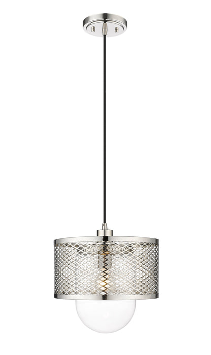 Pendant Z-Lite 3037P11-PN Polished Nickel Kipton 1 Light Pendant Z-Lite