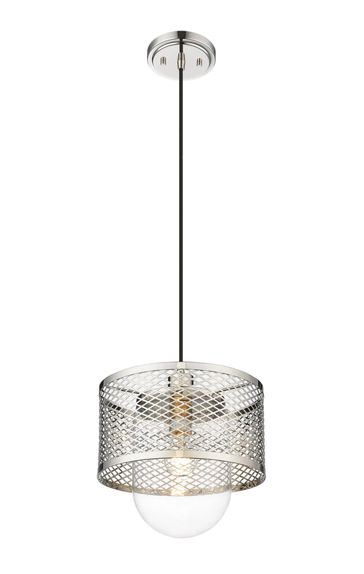 Pendant Z-Lite 3037P11-PN Polished Nickel Kipton 1 Light Pendant Z-Lite