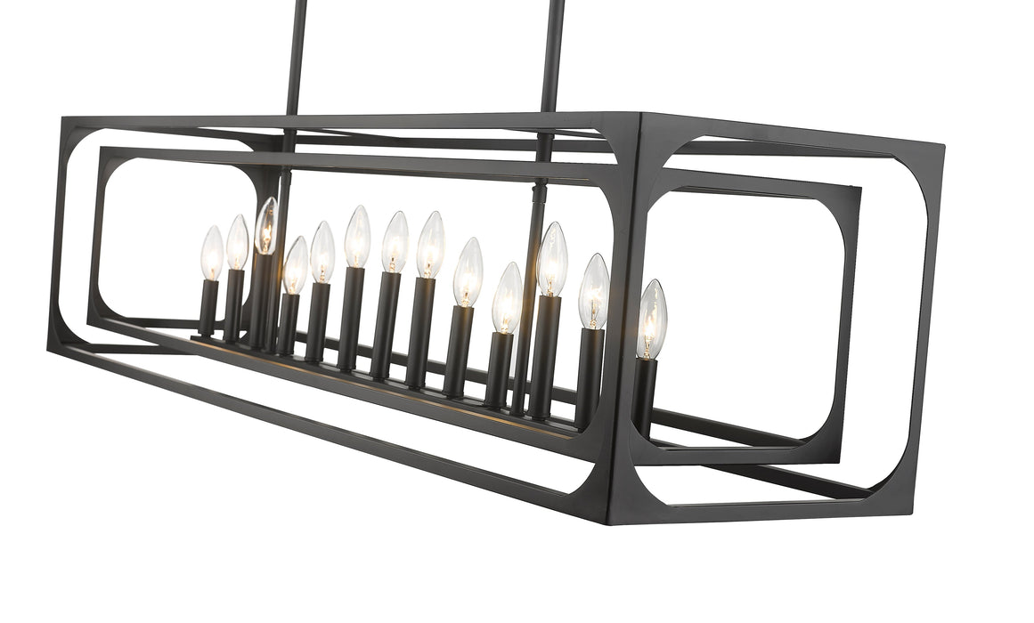 Linear Chandelier Z-Lite 3038-13L-MB Matte Black Easton 13 Light Linear Chandelier Z-Lite