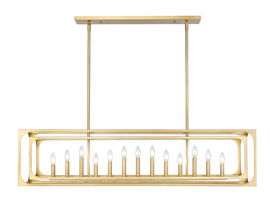 Linear Chandelier Z-Lite 3038-13L-RB Rubbed Brass Easton 13 Light Linear Chandelier Z-Lite