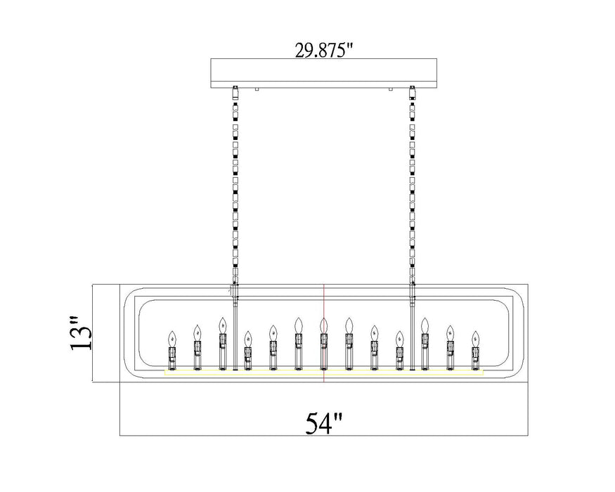 Linear Chandelier Z-Lite 3038-13L-RB Rubbed Brass Easton 13 Light Linear Chandelier Z-Lite